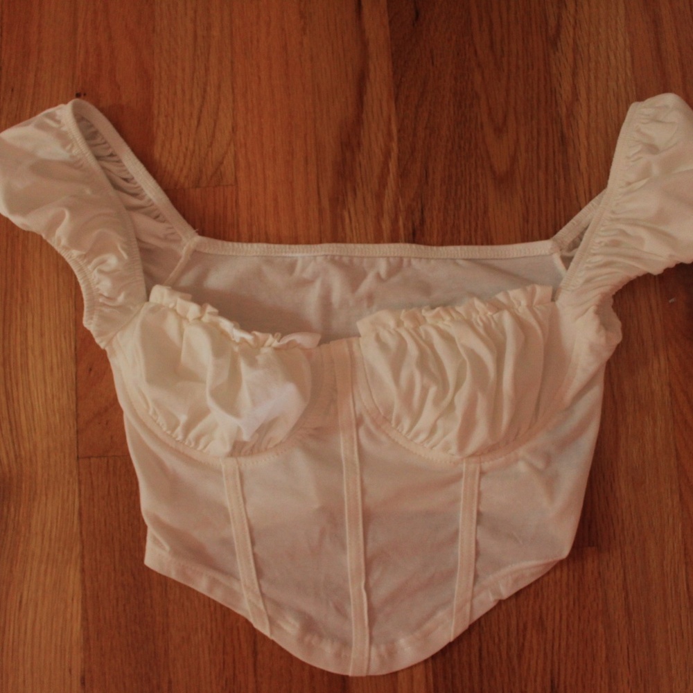 white shein cropped corset top